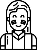 A woman with a bandage on her face vector