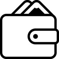Wallet icon with money in it vector