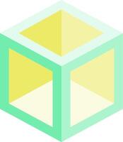 A cube with a yellow and green background vector