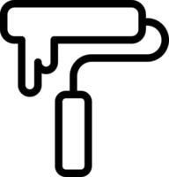 A black and white icon of a paint roller vector