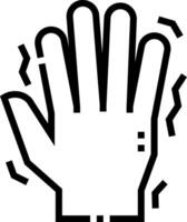 A black and white hand with a glove on it vector