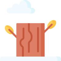 A cartoon tree stump with two forks on it vector