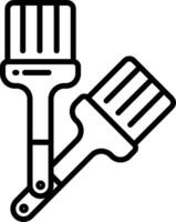 Two paint brushes icon on a white background vector