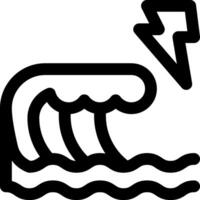 Wave icon with lightning and wave vector