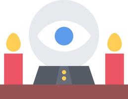 A crystal ball with an eye and two candles vector