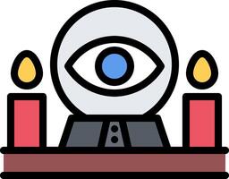 A person with an eye and two candles vector
