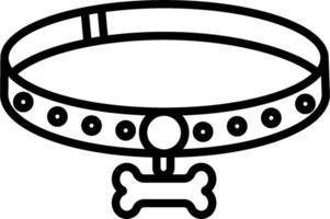 A black and white drawing of a collar with a bone vector