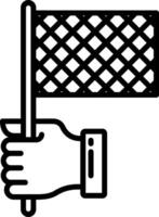 A hand holding a flag with a net vector