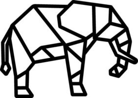 An elephant made of geometric shapes vector