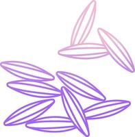 A purple line drawing of a bunch of leaves vector