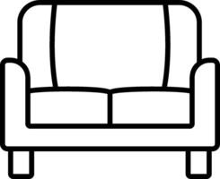 A black and white drawing of a couch vector