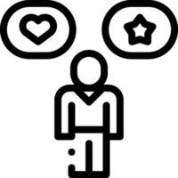 A man is standing in front of two stars and a heart vector