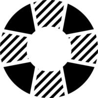 A black and white circular icon with a black and white striped pattern vector