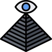 An eye is on top of a pyramid vector