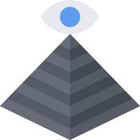 An eye on top of a pyramid vector