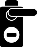 A black and white image of a door handle vector