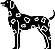 A black and white dog with bones on it vector
