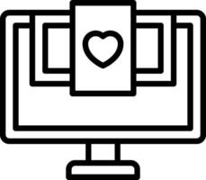 A computer monitor with a heart on it vector