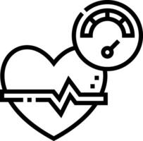 Heart rate icon with a thermometer and heartbeat vector