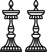 Two candles on a pedestal vector