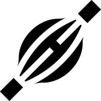 A black and white logo of a ball with a line through it vector