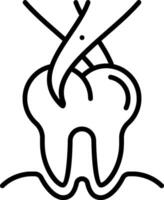A tooth with a toothbrush in the middle vector