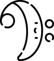 A simple line drawing of a banana vector