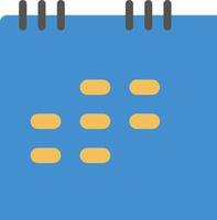 A blue calendar with yellow dots on it vector