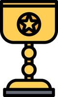 A golden trophy with a star on top vector