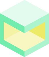 A cube with a yellow and green background vector