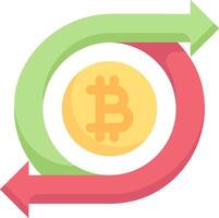 Bitcoin price chart with arrows vector