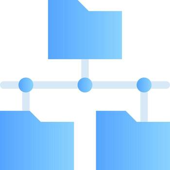 A blue folder with two files on it vector