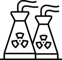 Two chemical beakers with radioactive symbols vector