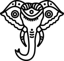 An elephant head with a tribal design vector