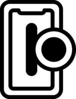 A black and white image of a phone with a camera vector