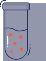 A test tube with red dots inside vector