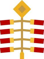 A golden cross with red and gold stripes vector