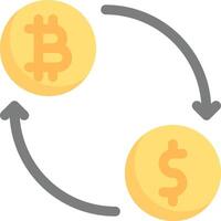 Bitcoin and dollar exchange vector
