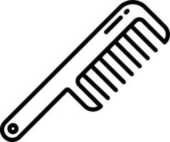 A comb is shown in a black and white line vector