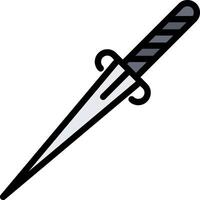 A knife with a long blade on a white background vector