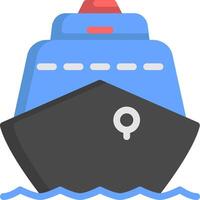 A ship with a red light on top vector