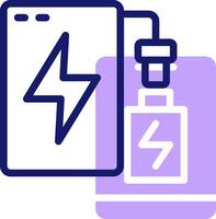 A battery charging icon with a lightning bolt vector