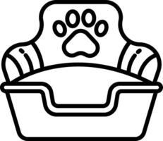 A black and white drawing of a dog's bed vector