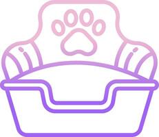 A cat's paw in a bowl icon vector