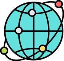 The globe with a network around it vector