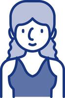 A woman in a blue top with a blue background vector