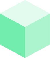 A green cube with a white background vector