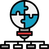 A light bulb with a puzzle piece on top vector