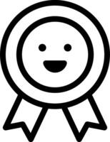 A black and white icon of a smiley face vector
