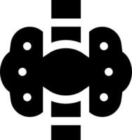 A black and white icon of a helmet vector